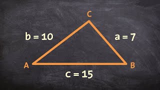 How to use law of cosines to find the missing angles of a triangle given SSS [upl. by Tarra237]