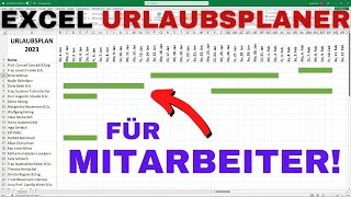 Excel Urlaubsplaner 2024 erstellen für Mitarbeiter Download ► Urlaub automatisch eintragen [upl. by Nebeur]