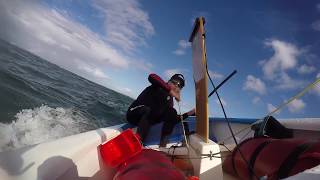 Sailing An Optimist Downwind  Kiting An Opti With Fletcher [upl. by Cusack490]