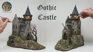 Crafting a Fantasy Castle Foam Balsa Wood and Cardboard  Diorama Tutorial [upl. by Lozano]