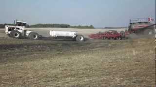 Big Bud 52550 4wd tractor seeding with Amity drill in Saskatchewan [upl. by Ahcila924]