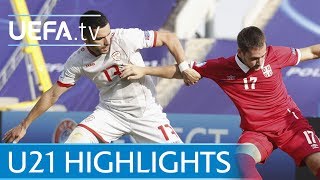 Under21 highlights Serbia v FYR Macedonia [upl. by Eradis608]