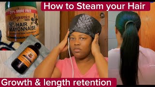 How to steam your hair for rapid growth amp thicknessRelaxed hair [upl. by Hammond432]