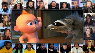 The Incredibles 2 Baby vs Raccoon Reaction Mashup [upl. by Duj]