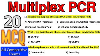 Multiplex PCR MCQ  Different Types of PCR  Most Important Questions for Competitive Exams [upl. by Relyks]