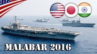 USJapanIndia Naval Demonstration Exercise Malabar 2016  海上自衛隊･米海軍･インド海軍 日米印の大艦隊が記念撮影 マラバール2016 [upl. by Cunningham]