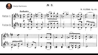 Reinhold Glière  12 Duos for 2 Violins Op49 No 1 1909 C [upl. by Ellenrahs]