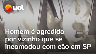 Homem é agredido por vizinho que se incomodou com cão em SP assista o vídeo [upl. by Glanville]