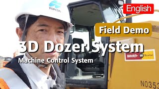 TOPCON Machine Control System Dozer Field Demo English [upl. by Ennirac413]