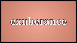 Exuberance Meaning [upl. by Sclar]