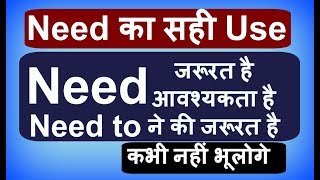 How to Use Modal Verb Need in English Sentences in Hindi [upl. by Neumeyer]