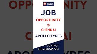 Job Vacancy for Diploma in Mechanical Engineering  Apollo tyres  Chennai jobs [upl. by Netniuq]