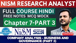 🔴 RESEARCH ANALYST  CHAPTER 7  Part 3 33  NISM  SEBI  FULL COURSE HINDI  SERIES  XV 2024 [upl. by Spear]