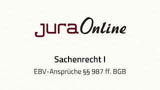 Sachenrecht I  EBVAnsprüche §§ 987 ff BGB [upl. by Bebe]