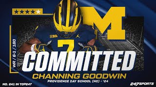 WATCH 4star WR Channing Goodwin commits to Michigan Wolverines [upl. by Tterrej473]