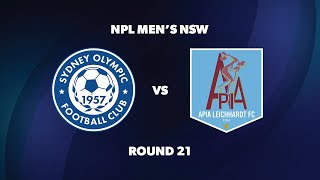 NPL Men’s NSW Round 21 Sydney Olympic FC v APIA Leichhardt FC [upl. by Madelyn]