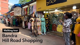 Mumbai Walk Bandra Hill Road Shopping Walking Tour Bombay India [upl. by Merci424]