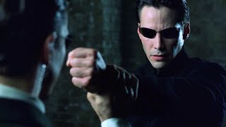 Neo vs Agents  The Matrix Reloaded Open Matte [upl. by Samal336]