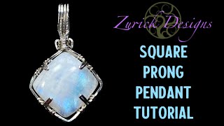 Wire Wrapping Tutorial Prong Setting for Square Cabochons [upl. by Aciemaj]