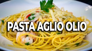 Spaghetti aglio e olio e peperoncino mit Garnelen So einfach geht es [upl. by Peer]