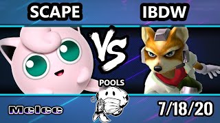 GOML 2020 SSBM  iBDW Fox Vs Scape Jigglypuff Melee Pools [upl. by Ainahtan]