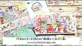 Prima In Full Bloom Slimline Card Folio for Really Reasonable Ribbon Project Share [upl. by Nyladnewg]