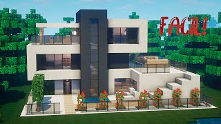 ✅Cómo hacer una casa MODERNA en Minecraft🏡 FÁCIL Y RÁPIDO 4 [upl. by Stent]