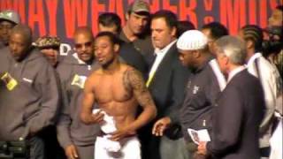 Mayweather vs Mosley weighin [upl. by Capp]