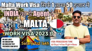 malta 🇲🇹 free work permit  best agent for malta work visa In India  jobs in malta 2023 🏖🎠💈 [upl. by Rubina616]