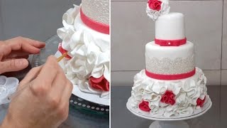 EASY Wedding Cake Decorating Idea Tutorial by Cakes StepbyStep [upl. by Asselim661]