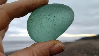 Massive Piece of Sea Glass from Horden Beach Near Seaham Seaglass Hunting in County Durham [upl. by Avehs94]