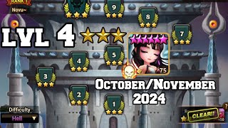 TOA Hell 3 Star Clear STAGE 4 DONGBAEK OctoberNovember 2024 Summoners War [upl. by Joselow]