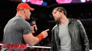 Dean Ambrose and John Cena have a heated war of words Raw Oct 6 2014 [upl. by Telrats]