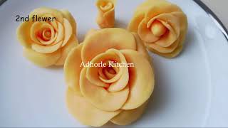 HOW TO MAKE FONDANT ROSE FLOWERS USING MARSHMALLOW FONDANT [upl. by Aluin]