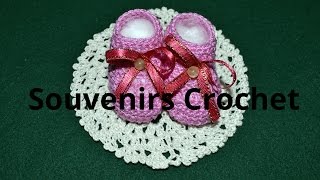 Como hacer SOUVENIRS Escarpines en tejido crochet o ganchillo tutorial paso a paso Moda a Crochet [upl. by Ativad]