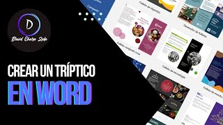 COMO CREAR UN TRIPTICO EN WORD [upl. by Hulbig]