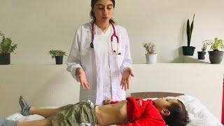 Evaluación de abdomen examen práctico niños  semiología I [upl. by Doti]