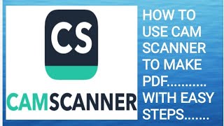 How to use CamScanner to make PDF [upl. by Arres]