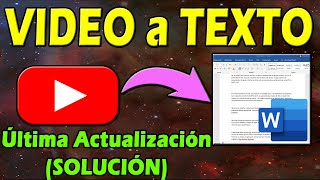 COMO TRANSCRIBIR UN VIDEO DE YOUTUBE A TEXTO 🚀 Pasar un Video a Texto 💥 Última Actualización [upl. by Ardnaeel21]