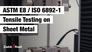 ASTM E8  ISO 68921  Tensile Testing on Sheet Metal [upl. by Lambrecht]