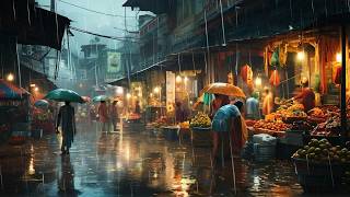 Exploring local Indian market on a rainy evening  4k Walking Tour [upl. by Aisilef389]