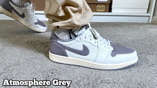 Air Jordan 1 Low Atmosphere Grey Reviewamp On foot [upl. by Scotney581]