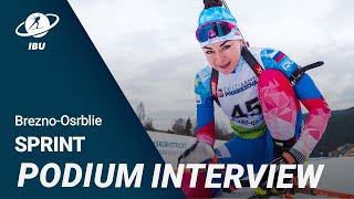 IBU Cup 2122 BreznoOsrblie Second Women Sprint Podium Interview [upl. by Htebaile774]