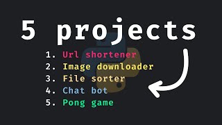 5 Great Python Project Ideas [upl. by Ainnet983]