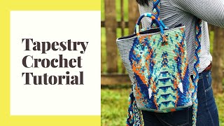 Tapestry Crochet tutorial for Mochila Bag [upl. by Alten]