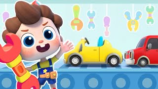 Lets Fix up Toy Cars  Cars Challenge Song  Nursery Rhymes amp Kids Songs  BabyBus [upl. by Burbank]