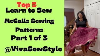 5 Learn to Sew mccalls Patterns Part 1 of 3 My makes amp review [upl. by Dickie670]