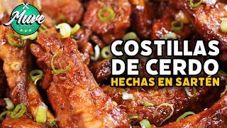 LAS MEJORES COSTILLAS DE CERDO EN SARTÉN Y MUY FÁCILES DE HACER Muve Flavors [upl. by Ardel]