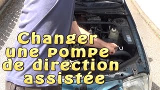 Changer et purger une pompe de direction assistée [upl. by Enifesoj]