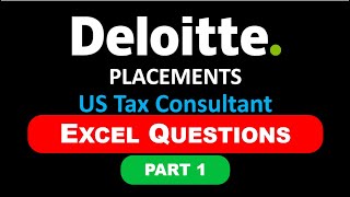 Deloitte Tax Consultant  Excel Part 1  Aptitude Test Questions TheAptitudeGuy [upl. by Elyrrad679]